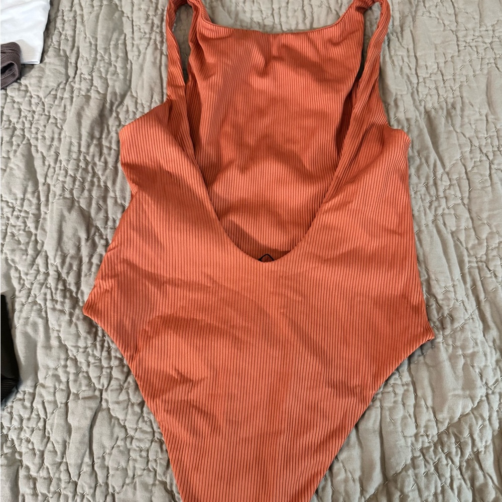 Orange Ribbed Top - Picture 2 of 3